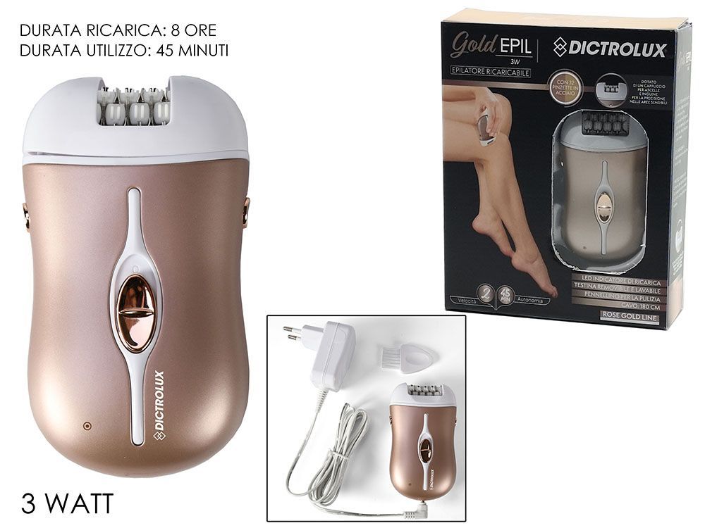 EPILATORE RICARICABILE EPILATORE RICARICABILE "GOLD EPIL" 3W
