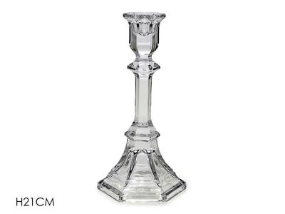 PORTACANDELA VETRO  H21CM TRASPARENTE