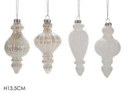 APPENDINO VETRO BIANCO H13.5CM 4ASS