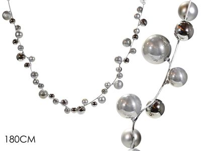 GHIRLANDA CON PALLE H 180 CM SILVER