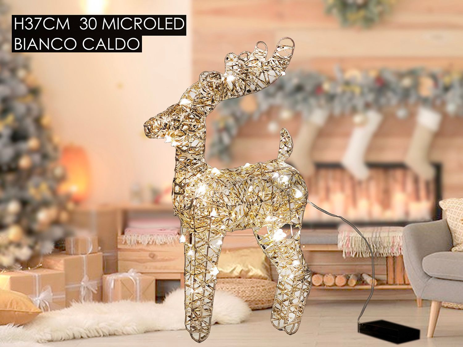 RENNA H37 CM CON 30 MICROLED BIANCO CALDO