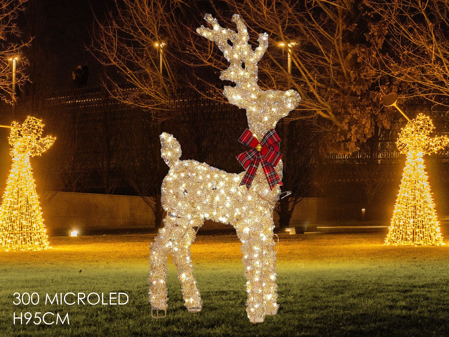 RENNA NATALIZIA CON 300 MICROLED H95CM