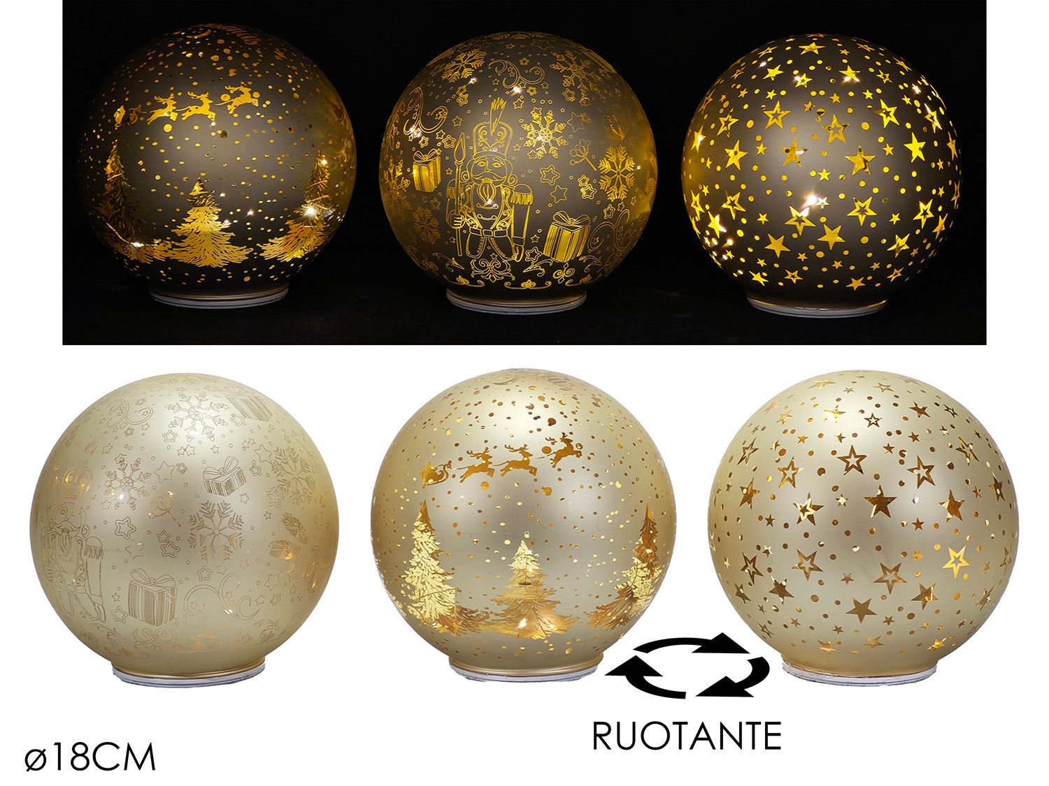 PALLA DIAM.18CM BATTERY OPERATED LUCI E MOVIMENTO COL. ORO 3ASS PALLA DIAM.18CM BATTERY OPERATED LUCI E MOVIMENTO COL. ORO 3ASS