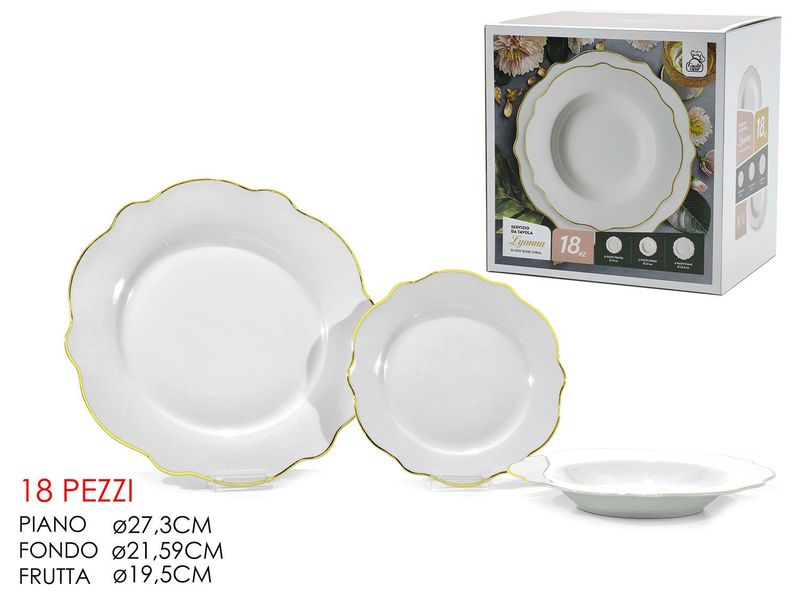 SERVIZIO TAVOLA 18PZ LYANNA PORCELLANA