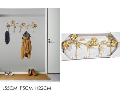 APPENDIABITI FIORI 5P. 55X22XH5CM ORO