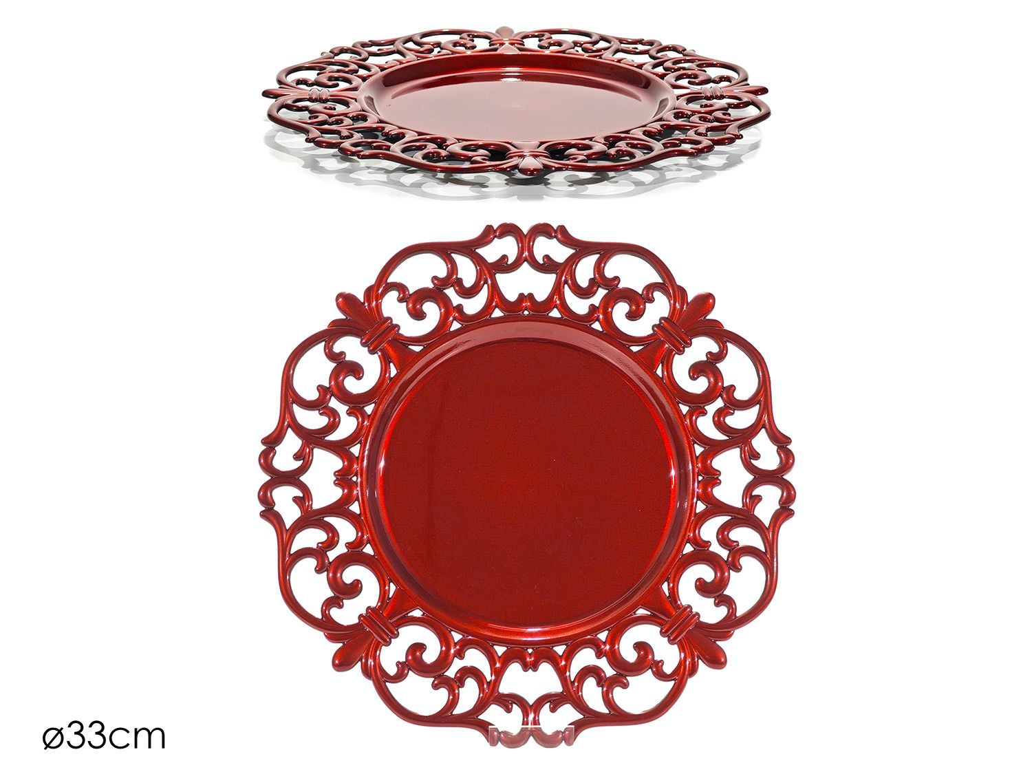 SOTTOPIATTO DM. 33CM ROSSO