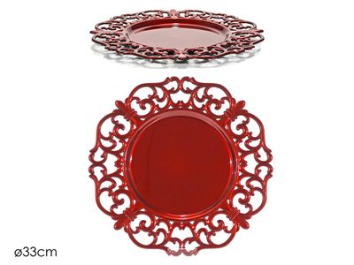 SOTTOPIATTO DM. 33CM ROSSO
