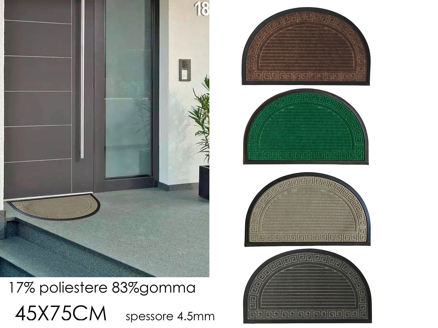 TAPPETO MEZZALUNA 45X75 4ASS