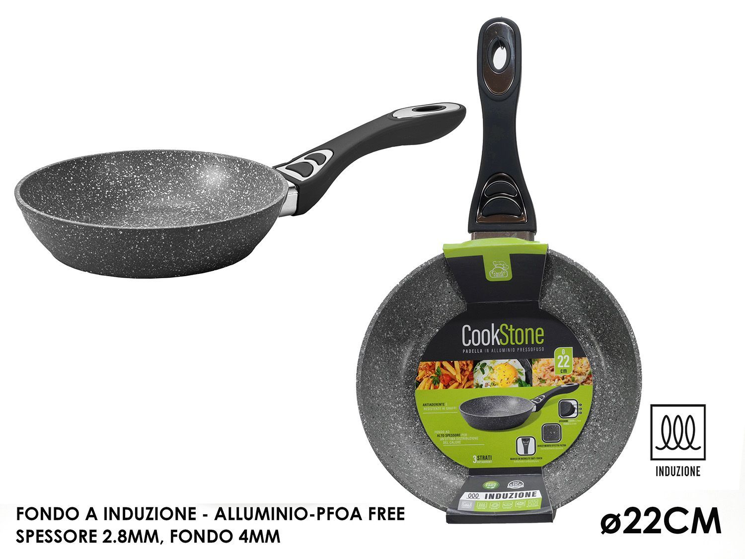 COOKSTONE PADELLA 22CM INDUZIONE GRIGIO