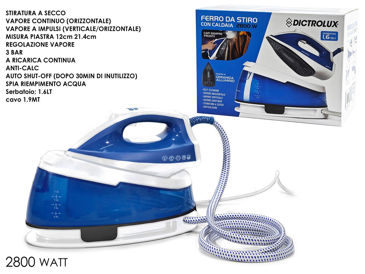 FERRO CERAMICA DIGITALE CON CALDAIA IRONSKY 2800W FERRO CERAMICA DIGITALE CON CALDAIA IRONSKY 2800W