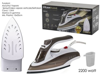FERRO DA STIRO 2200W ACCIAIO FERRO DA STIRO 2200W ACCIAIO "STEAMPLUME"