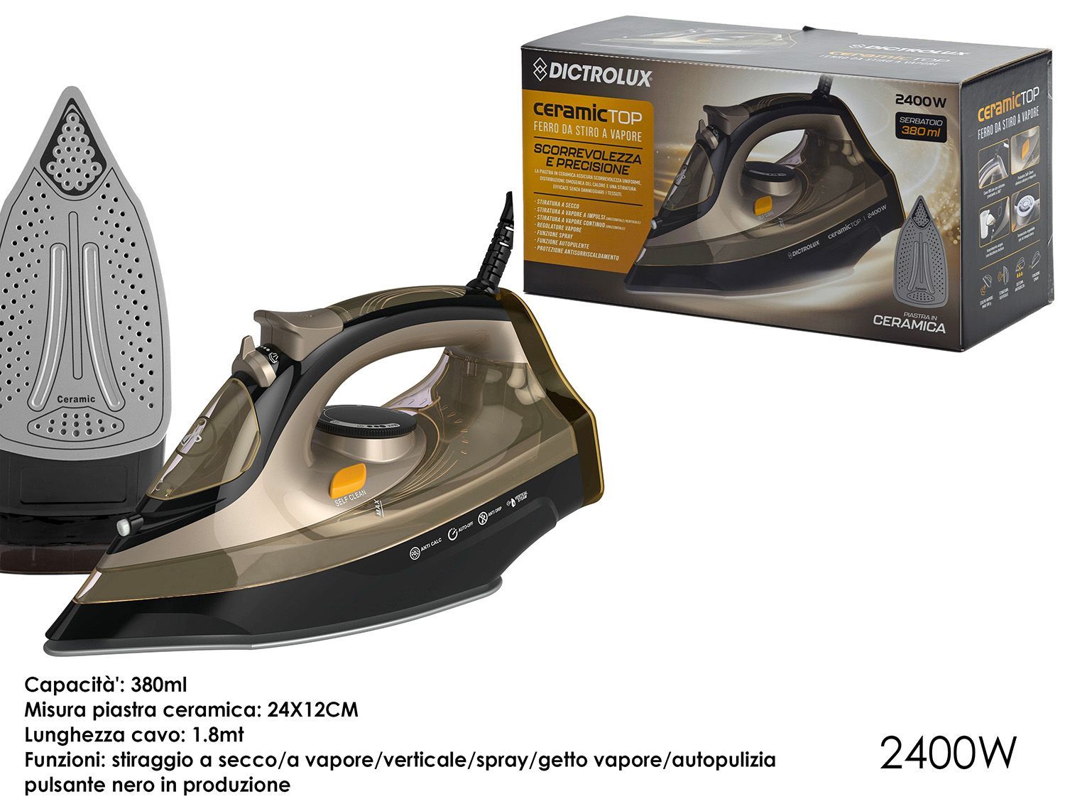 FERRO DA STIRO CERAMICA "CERAMICTOP" 2400W