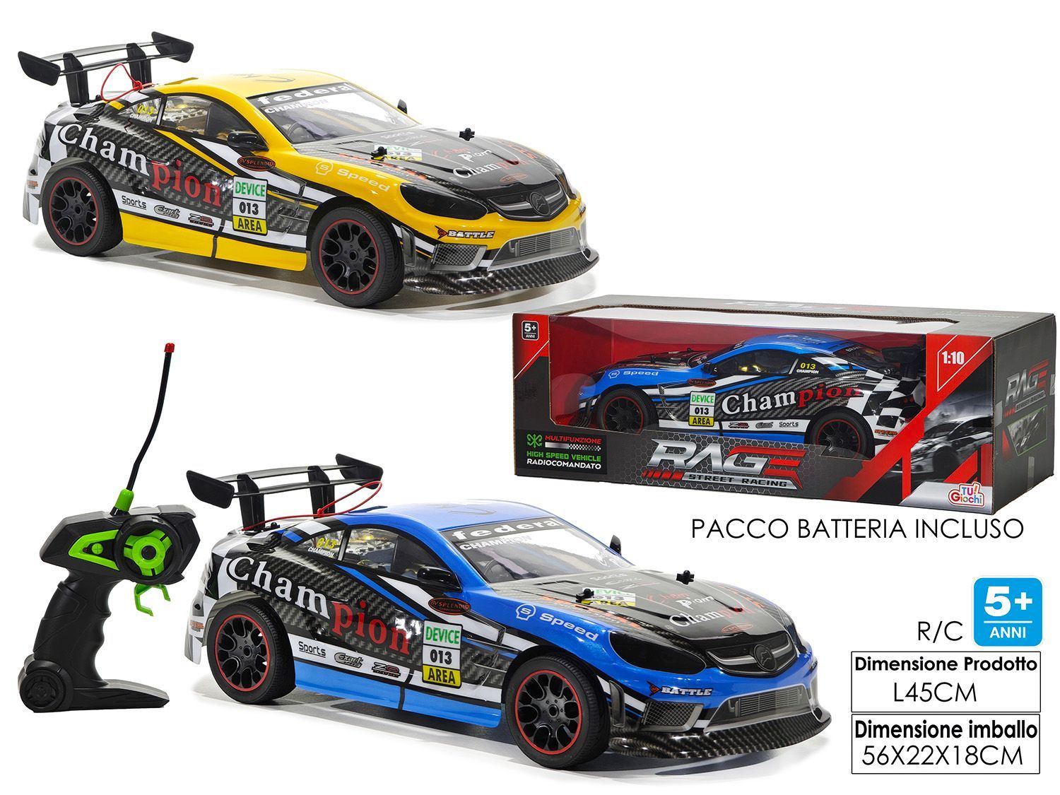 AUTO R/C 4 FUNZIONI 2ASS