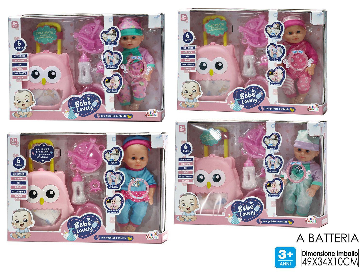 BAMBOLOTTO C/ACCESSORI TRY-ME 4ASS