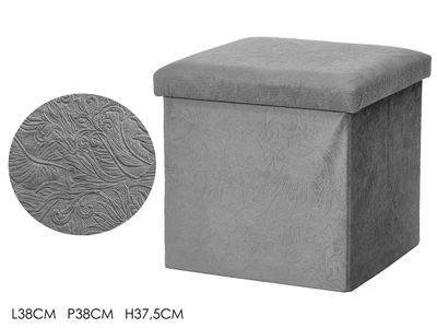 POUF CONT. 38X38XH37.5CM DAMASC. GRIGIO