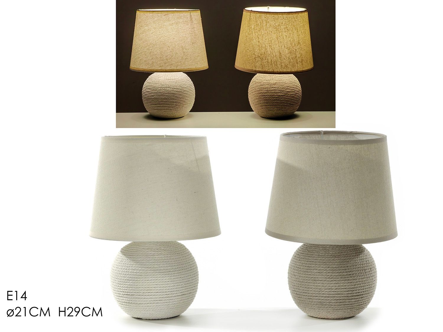 LAMPADA DA TAVOLO 21XH29CM E14 2ASS.