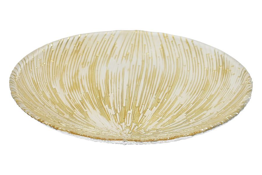 SOTTOPIATTO VET.D.27CM M.247066 BIANCO/ORO