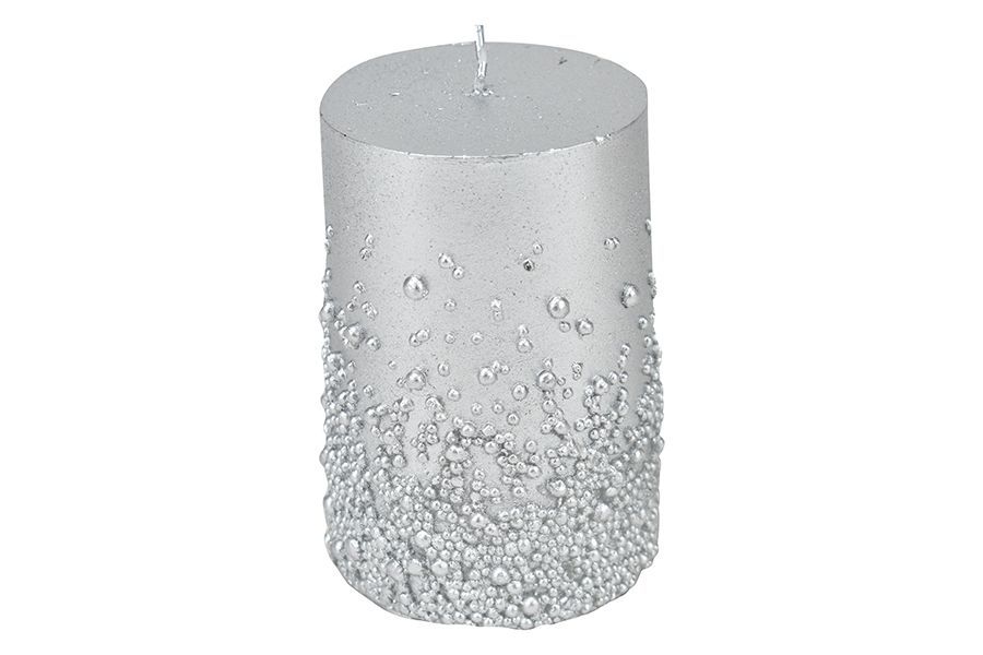 CANDELA DECORAZIONE PALLINE 7X10,5CM M.018 ARGENTO CANDELA DECORAZIONE PALLINE 7X10,5CM M.018 ARGENTO