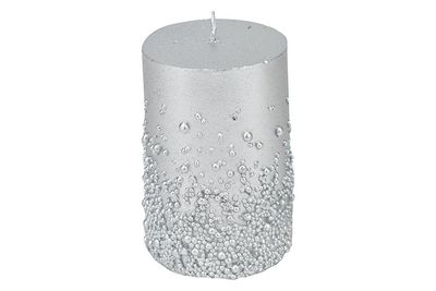 CANDELA DECORAZIONE PALLINE 7X10,5CM M.018 ARGENTO