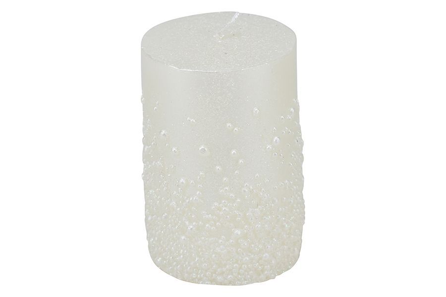 CANDELA DECORAZIONE PALLINE 7X10,5CM M.018 BIANCO