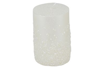 CANDELA DECORAZIONE PALLINE 7X10,5CM M.018 BIANCO