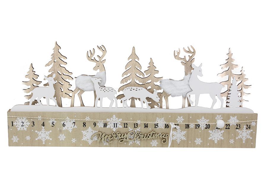 CALENDARIO AVVENTO IN LEGNO 45X19CM M.35633