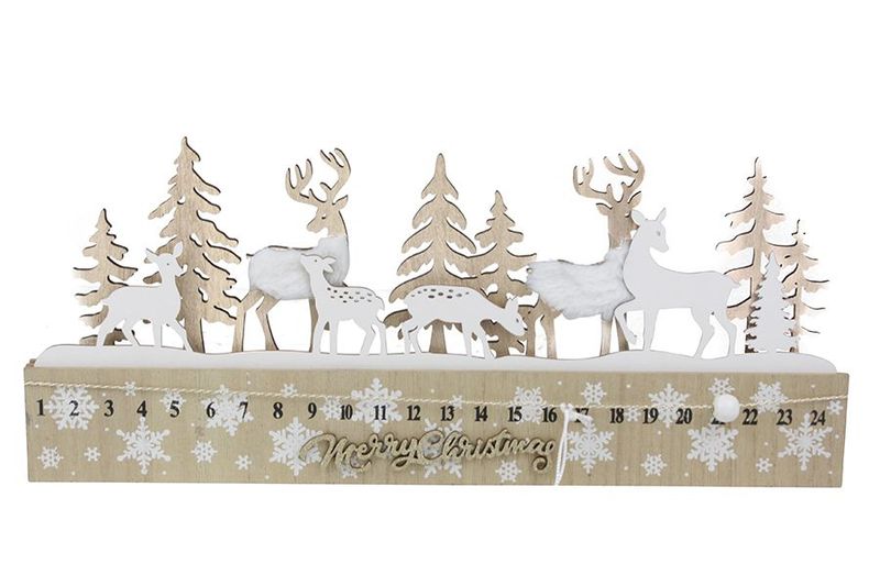 CALENDARIO AVVENTO IN LEGNO 45X19CM M.35633