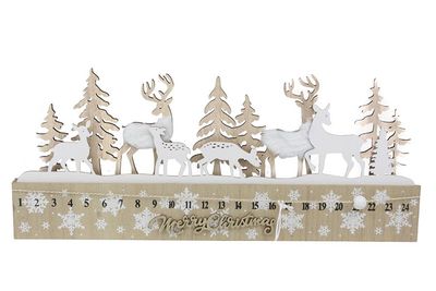 CALENDARIO AVVENTO IN LEGNO 45X19CM M.35633