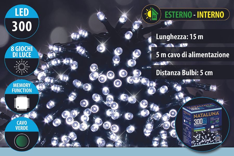 LED SERIE 300 MEMORY 8F.USO EST.BIANCO