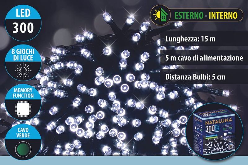 LED SERIE 300 MEMORY 8F.USO EST.BIANCO