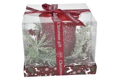 PORTACANDELA 15,3X15,3X12CM M.7035 ROSSO