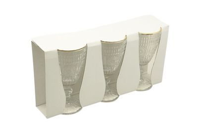 SET 3 CALICI 270ML M.12T1 TRASPARENTI FILO ORO