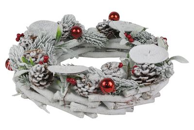 PORTA CANDELE 4 FIAMME DIA.35CM DEC.BIANCO PORTA CANDELE 4 FIAMME DIA.35CM DEC.BIANCO