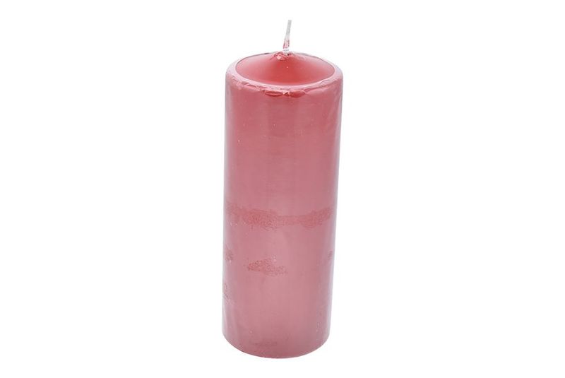 CANDELA PILLAR DIA.7.5XH.10CM ROSSO LACCATO