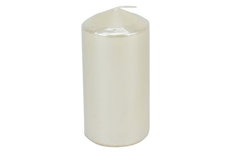 CANDELA PILLAR DIA.5XH.10CM BIANCO METAL