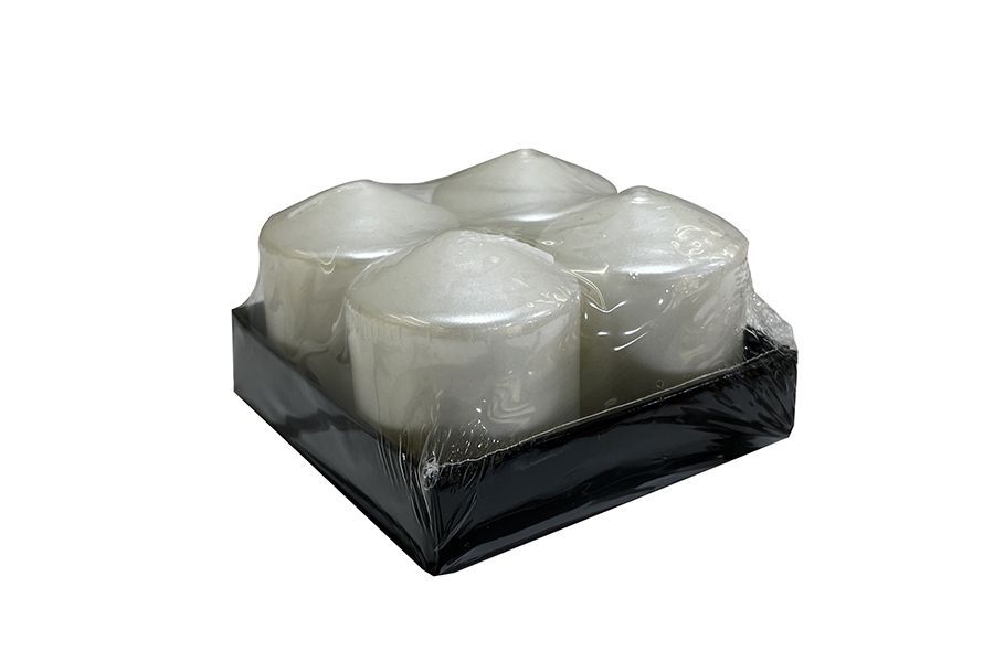 SET 4 CANDELE PILLAR DIA.3.9X5CM BIANCO METAL SET 4 CANDELE PILLAR DIA.3.9X5CM BIANCO METAL