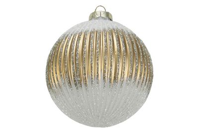 SFERA VETRO 10CM M.813 BCO/ORO