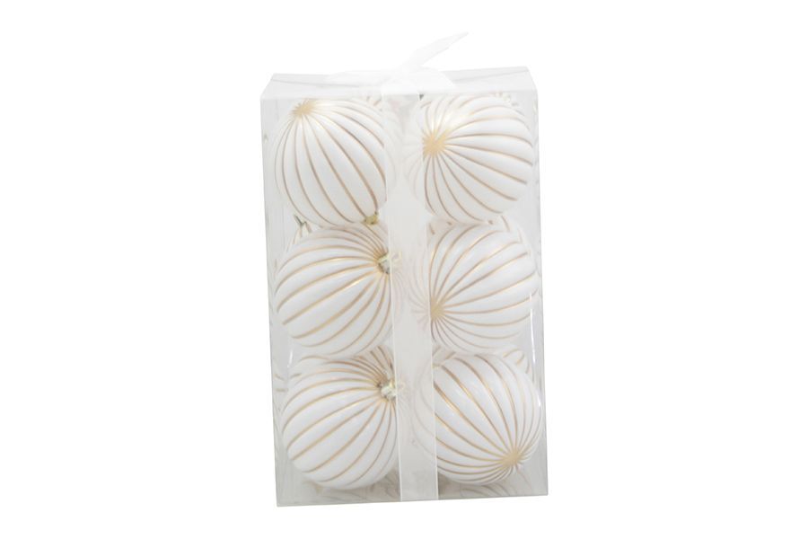 BOX 12 SFERE SPICCHI 8CM BIANCO