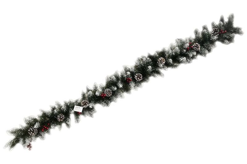 FESTONE INNEVATO MINGERL CON PIGNE E BACCHE 180CM 120 TIPS