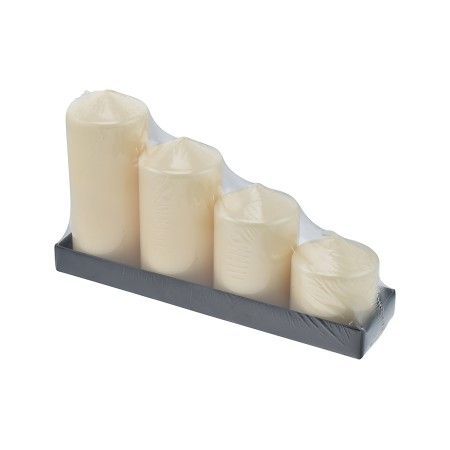SET 4 CANDELE PILLAR DIAM. 5X6/8/10/12 CM PANNA AVVENTO