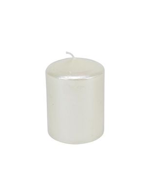 CANDELA PILLAR DIAM.7.5XH.10CM BIANCO METAL