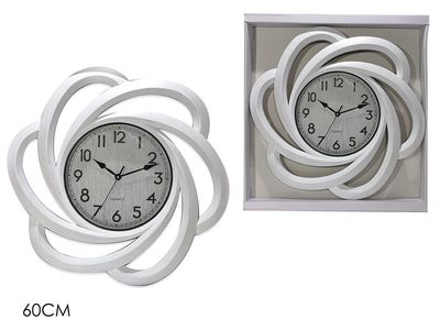 OROLOGIO A MURO 60 CM BIANCO ANTICHIZZATO