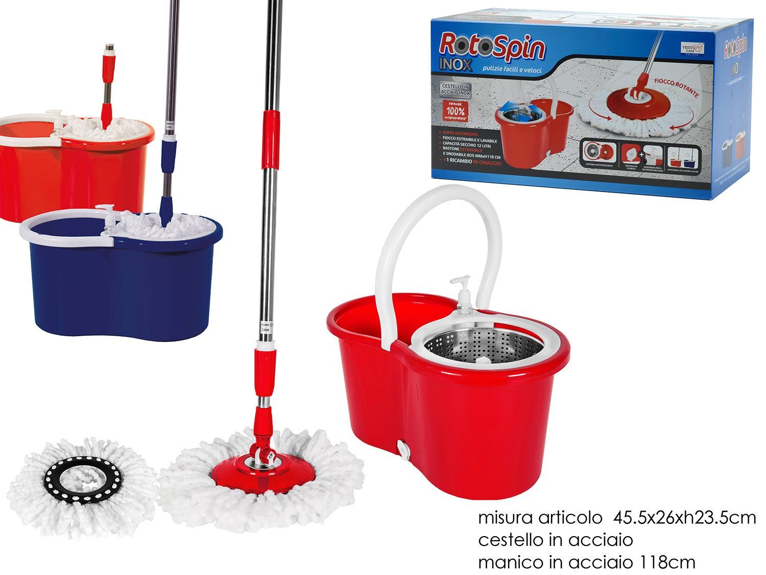 ROTOSPIN 8LT +RICAMBIO CEST. ACCIAIO 2A