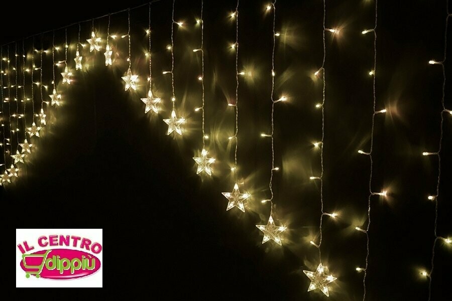 TENDA 215LED STAR USO ESTERNO CONNETTIBILI 3X1.2MT COLORE BIANCO CALDO TENDA 215LED STAR USO ESTERNO CONNETTIBILI 3X1.2MT COLORE BIANCO CALDO