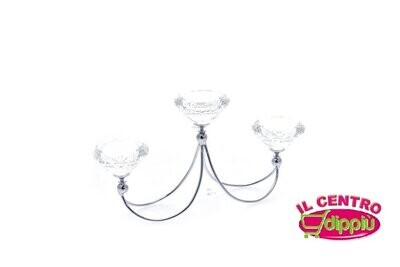 CANDELABRO 3 CANDELE 26.5X6.5X13CM ARGENTO CANDELABRO 3 CANDELE 26.5X6.5X13CM ARGENTO