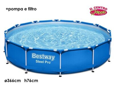 PISCINA STEEL PRO DM.366XH.76 CM CON POMPA E FILTRO PISCINA STEEL PRO DM.366XH.76 CM CON POMPA E FILTRO