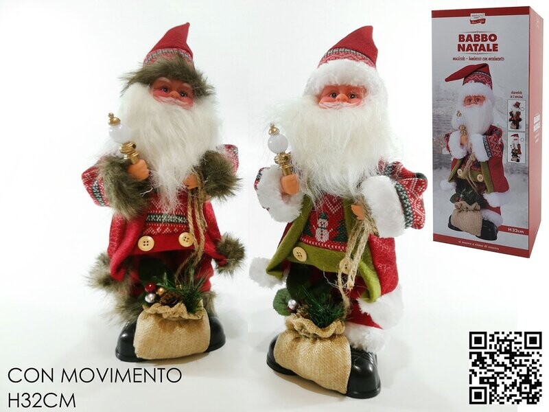 BABBO NATALE  CON SACCO FUNZIONANTE A BATTERIE