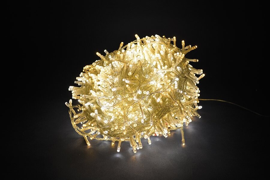 SERIE LUCI 300LED 8 FUNZIONI - USO ESTERNO - BIANCO CALDO - FILO TRASP. SERIE LUCI 300LED 8 FUNZIONI - USO ESTERNO - BIANCO CALDO - FILO TRASP.