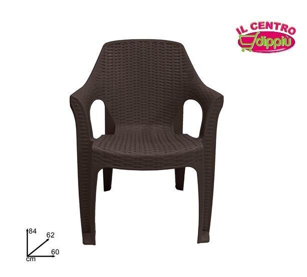 SEDIA PLASTICA CON BRACCiOLI MARRONE ST-231 SEDIA PLASTICA CON BRACCiOLI MARRONE ST-231