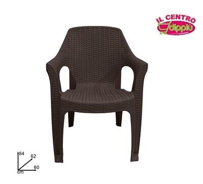 SEDIA PLASTICA CON BRACCiOLI MARRONE ST-231 SEDIA PLASTICA CON BRACCiOLI MARRONE ST-231